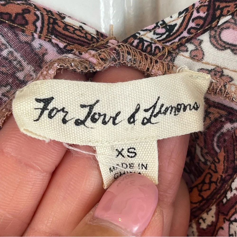 FOR LOVE & LEMONS Romy Tank Dress Lilac Paisley Maxi Dress Sz. XS - Picture 12 of 14